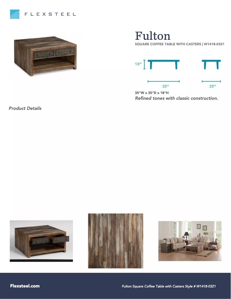 Page n°1 - Manuel utilisateur Flexsteel Fulton W1418-0321