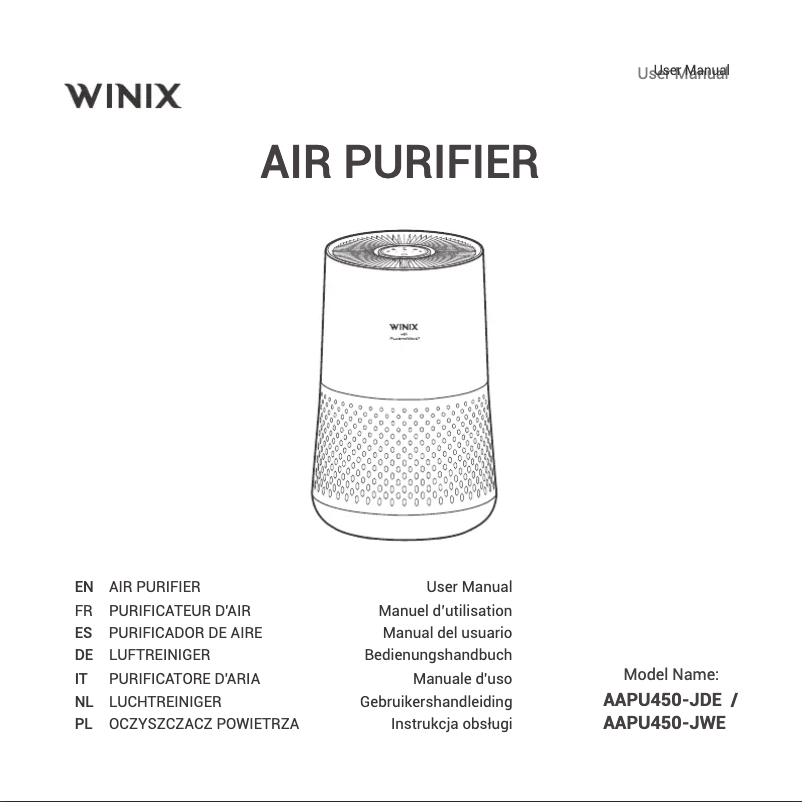 Page n°1 - Manuel utilisateur Winix A332