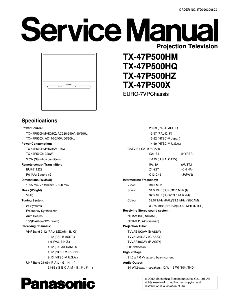 Página 1 del manual Manual de usuario Panasonic TX-47P500X