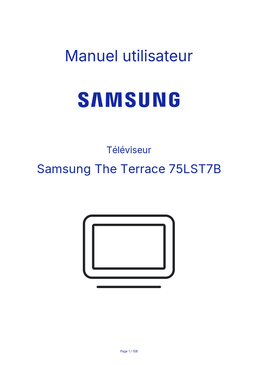 Page n°1 - Manuel utilisateur Samsung The Terrace 75LST7B