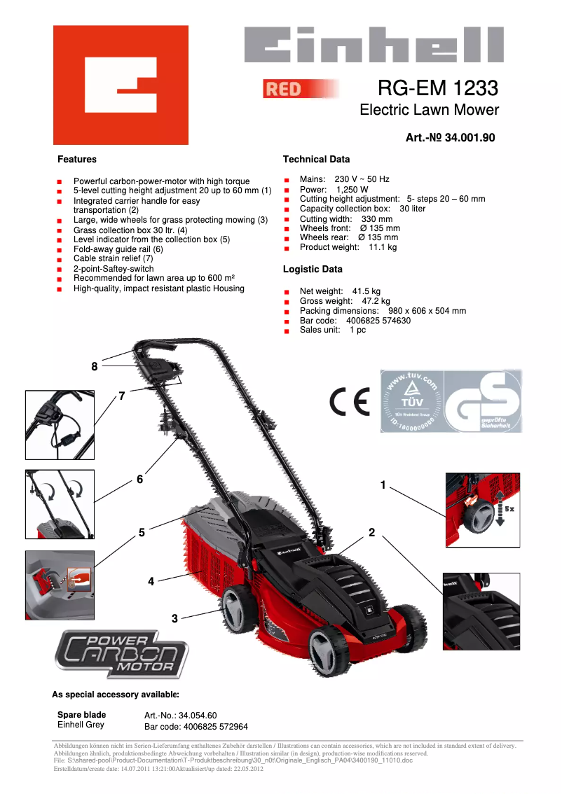 Image de la première page du manuel de l'appareil RG-EM 1233