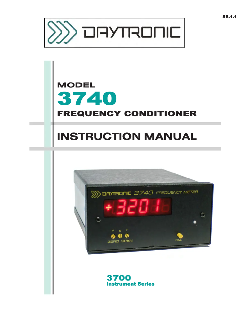Page 1 de la notice Manuel utilisateur Daytronic 3740DC