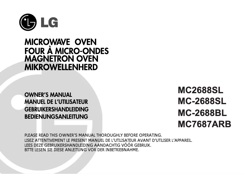 Page n°1 - Manuel utilisateur LG MC-7687ARB