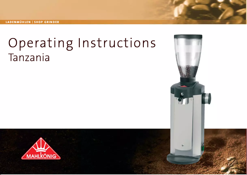Page 1 de la notice Manuel utilisateur Mahlkönig Tanzania