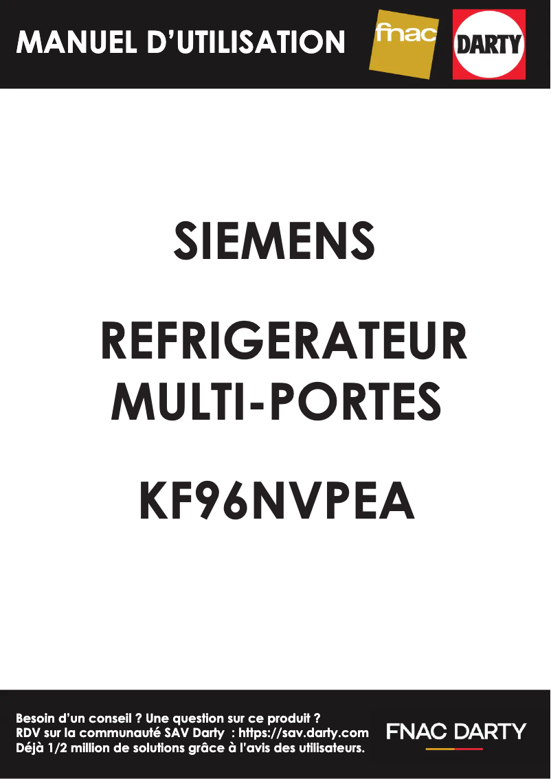 Image de la première page du manuel de l'appareil KF96NVPEAG