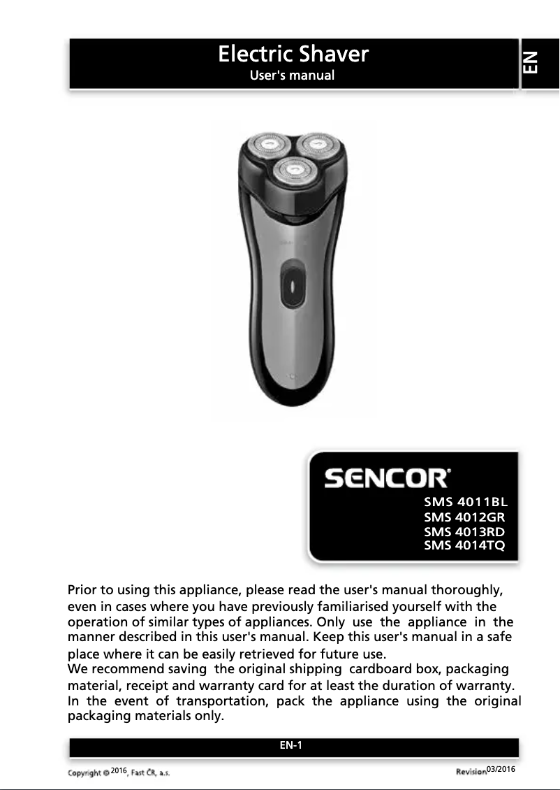 Página 1 del manual Manual de usuario Sencor SMS 4012GR