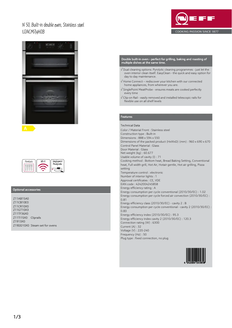 Image de la première page du manuel de l'appareil U2ACM7HH0B