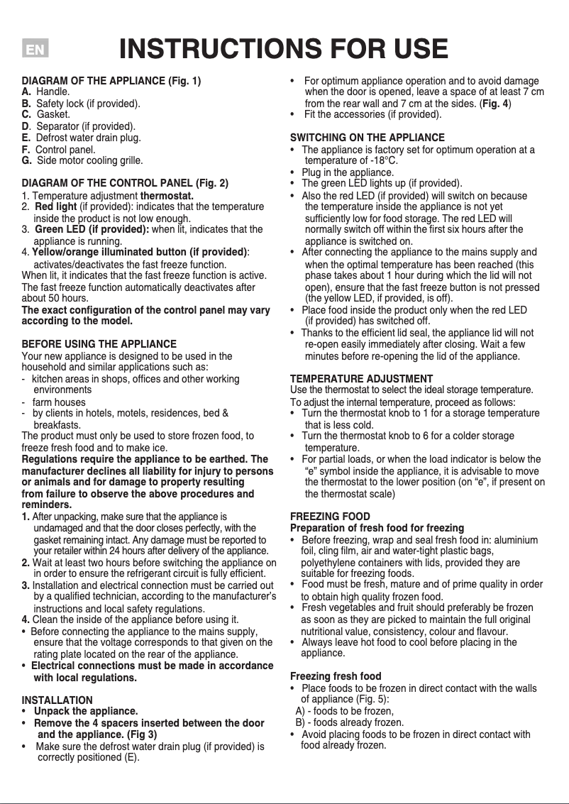 Page n°1 - Manuel utilisateur Hotpoint CS1A 250 H