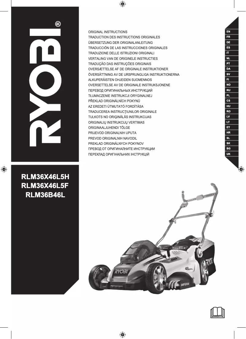 Page n°1 - Manuel utilisateur RYOBI RLM36X46L5H