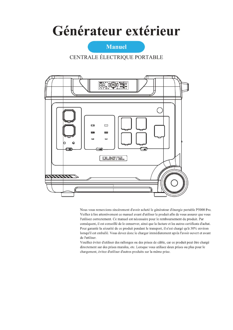 Page n°1 - Manuel utilisateur Oukitel P5000 Pro