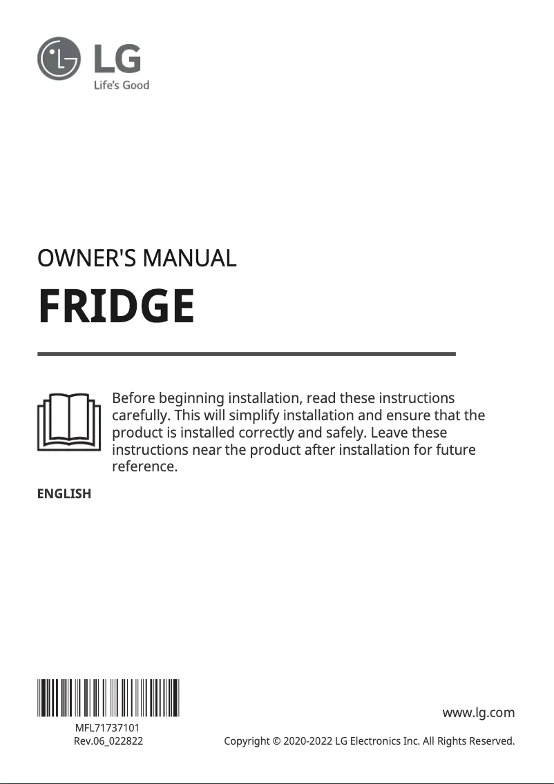 Page 1 de la notice Manuel utilisateur LG GLT51SWGSZ