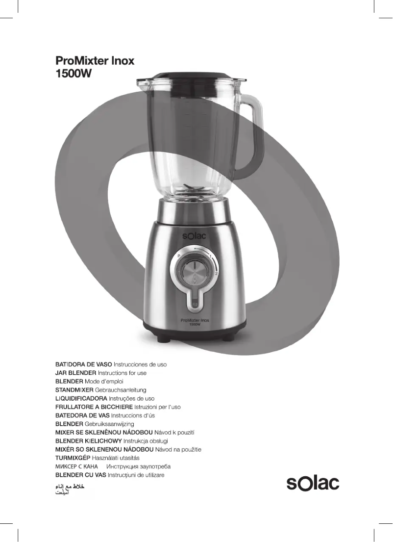 Page 1 de la notice Manuel utilisateur Solac ProMixter BV5725