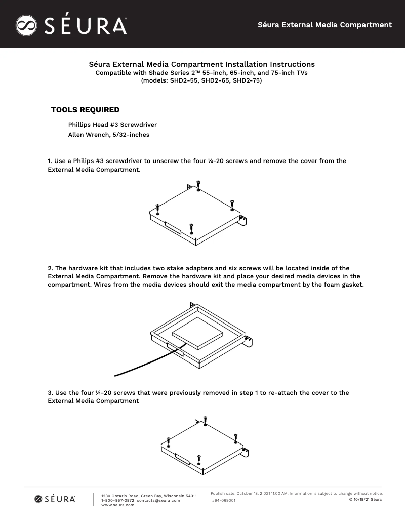 Page n°1 - Guide d'installation Seura MC-1
