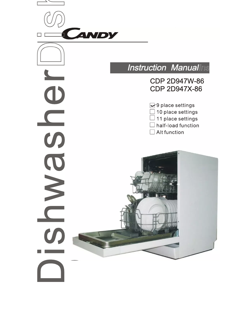 Page 1 de la notice Manuel utilisateur Candy CDP 2D947W-86