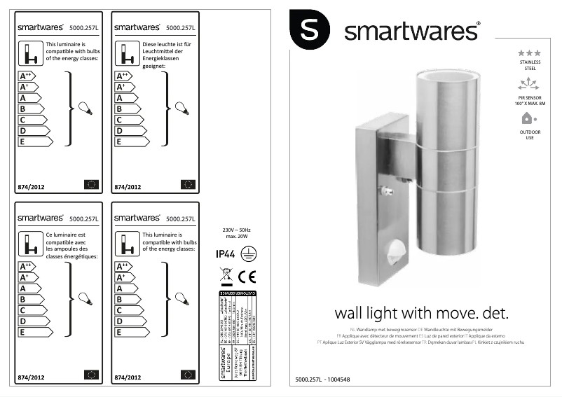 Page 1 de la notice Manuel utilisateur Smartwares 5000.257L