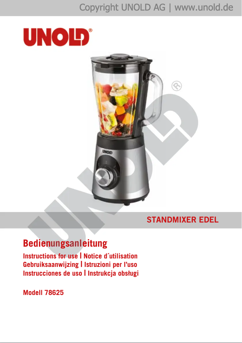 Page n°1 - Manuel utilisateur Unold Edel 78625