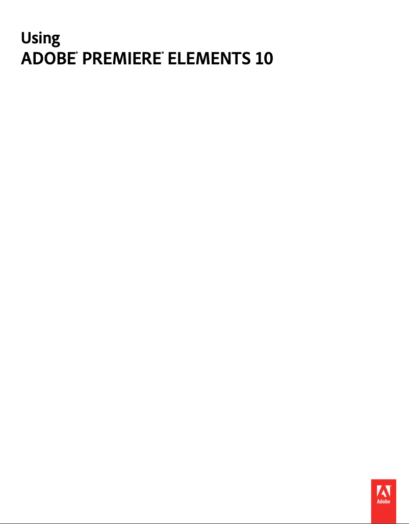 Image de la première page du manuel de l'appareil Premiere Elements 10