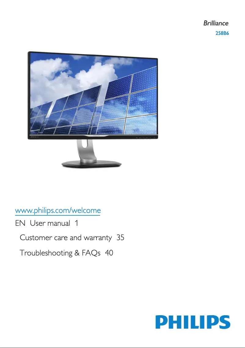 Page n°1 - Manuel utilisateur Philips 258B6