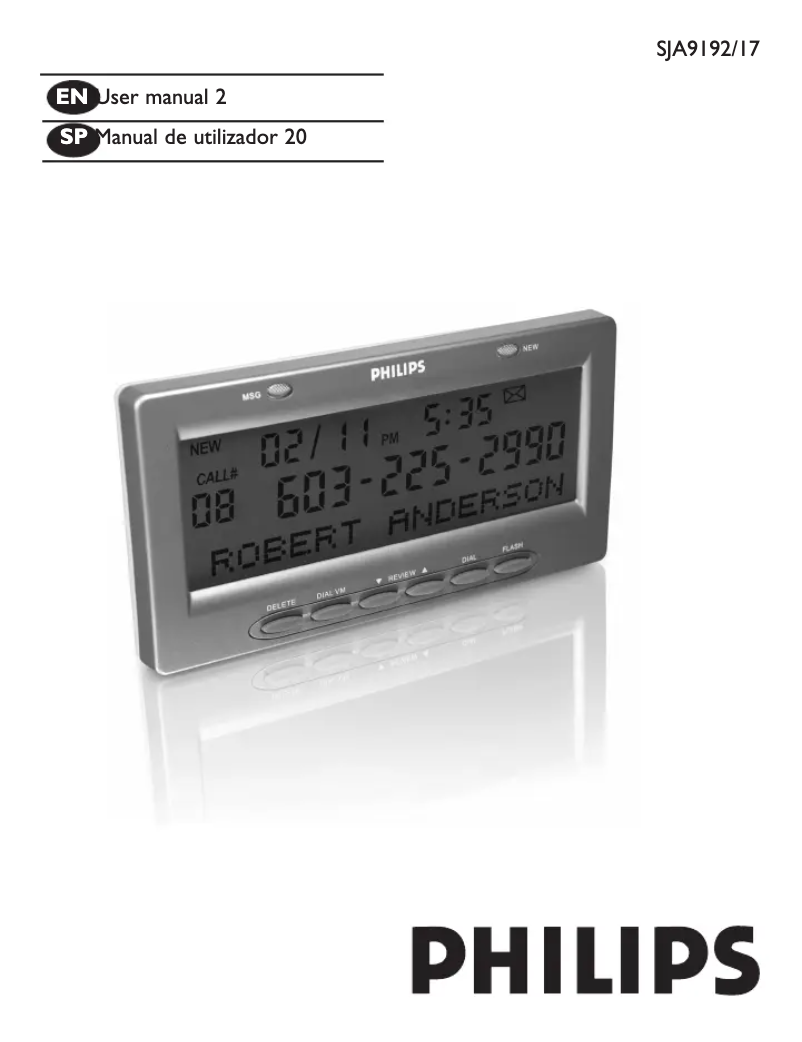 Page 1 de la notice Manuel utilisateur Philips SJA9192