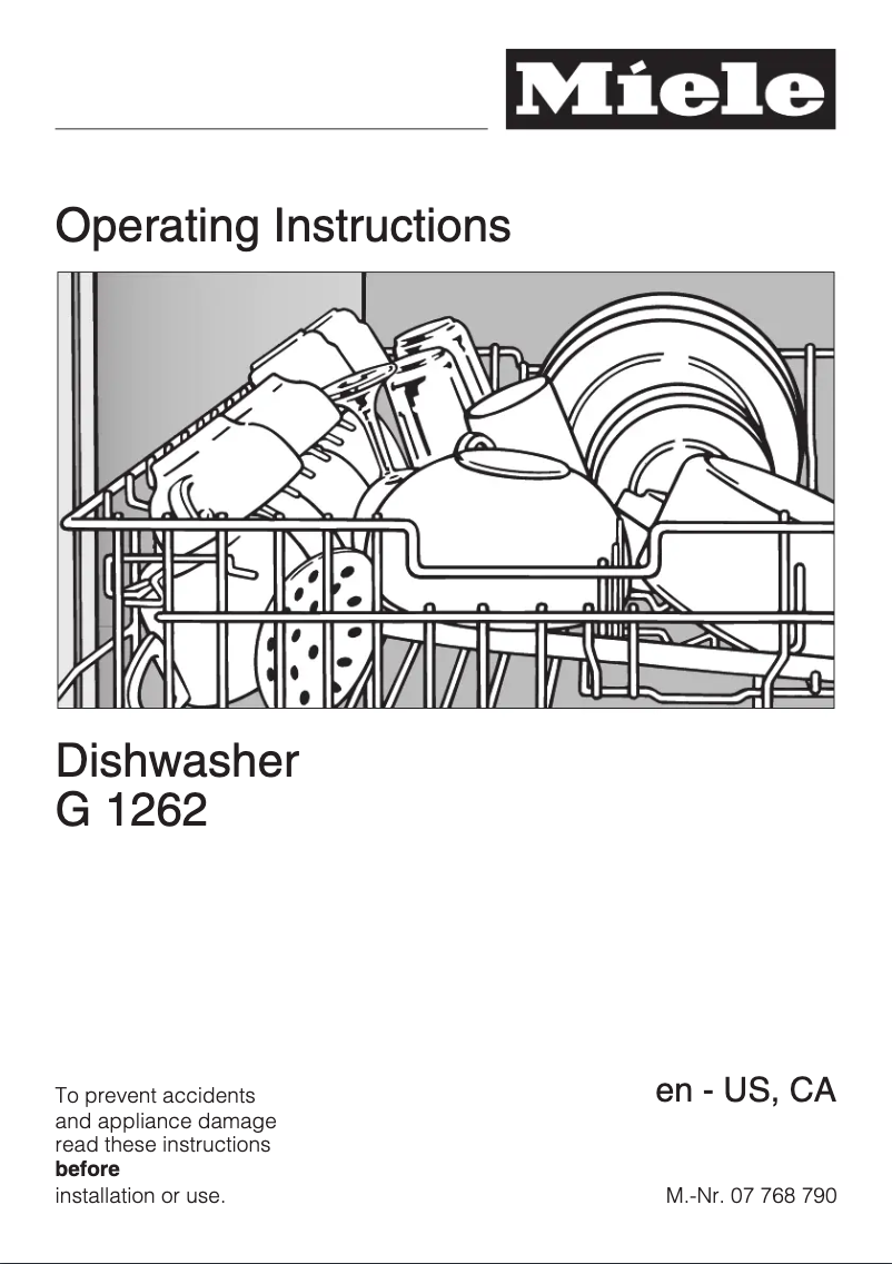 Page n°1 - Manuel utilisateur Miele G 1262 SCVi