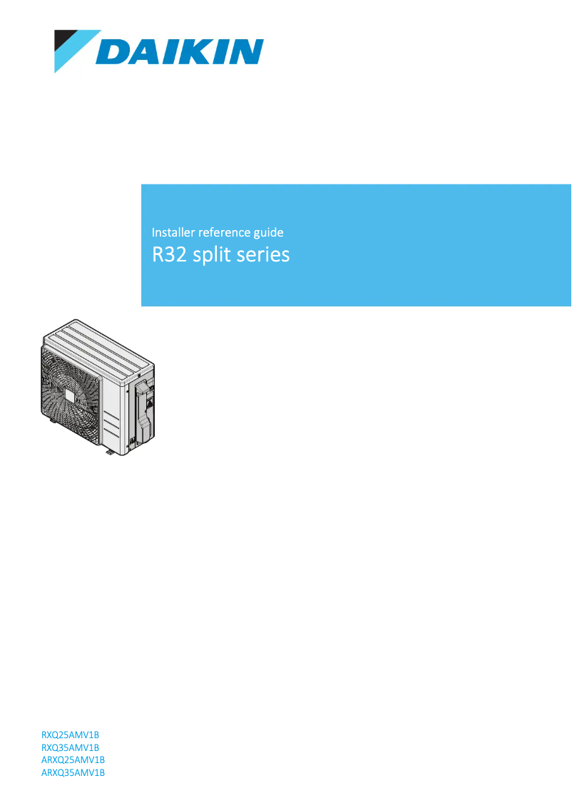 Imagen de la primera página del manual del dispositivo RXQ35AMV1B