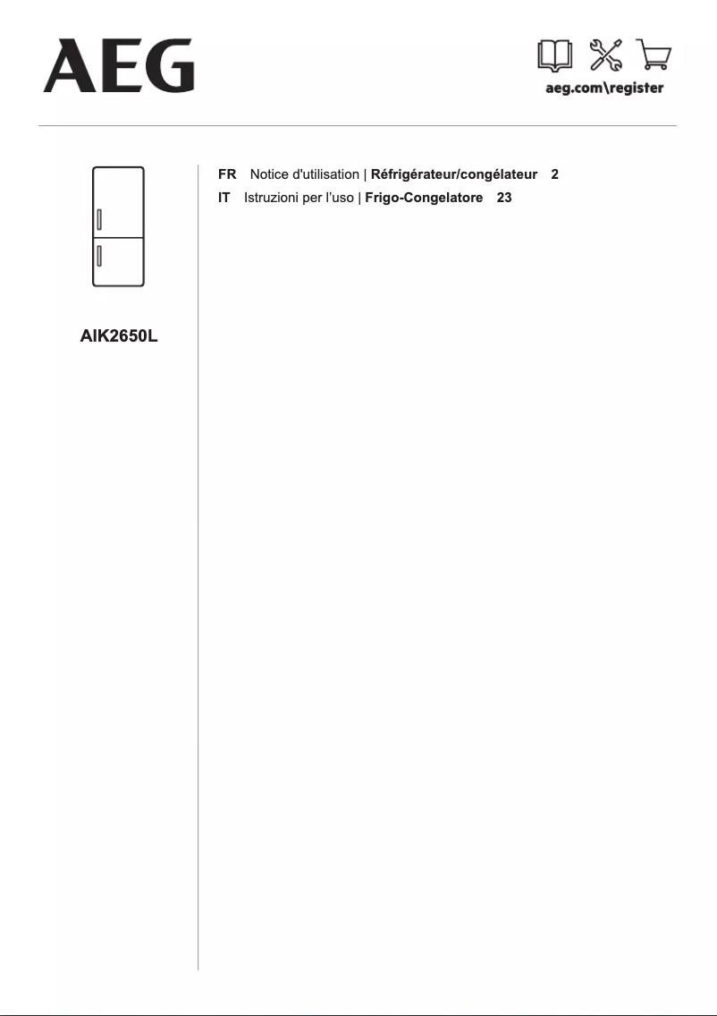 Page n°1 - Manuel utilisateur AEG AIK2650L