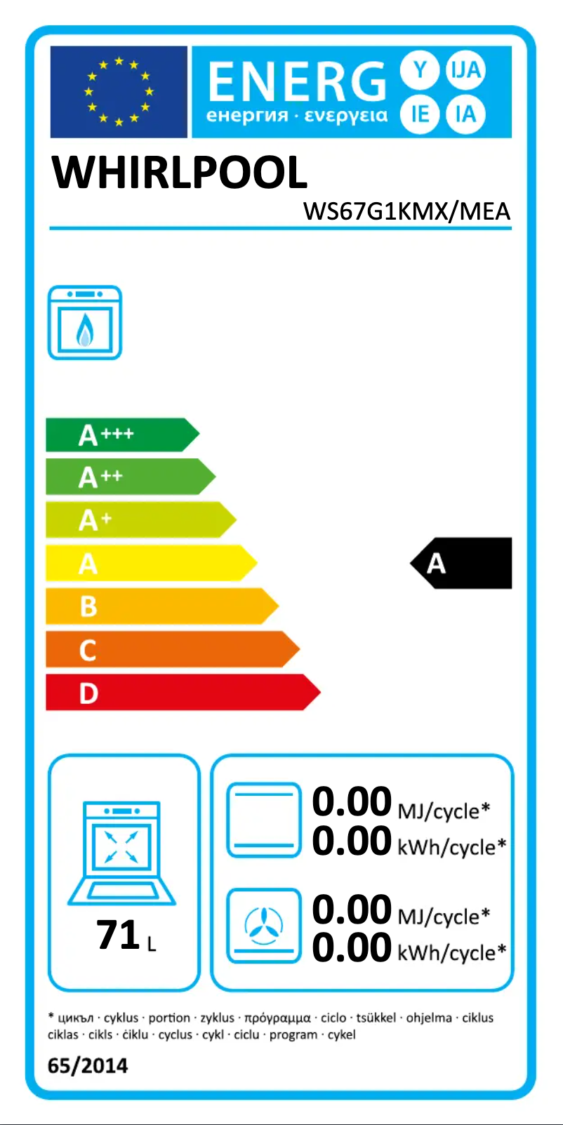 Imagen de la primera página del manual del dispositivo WS67G1KMX