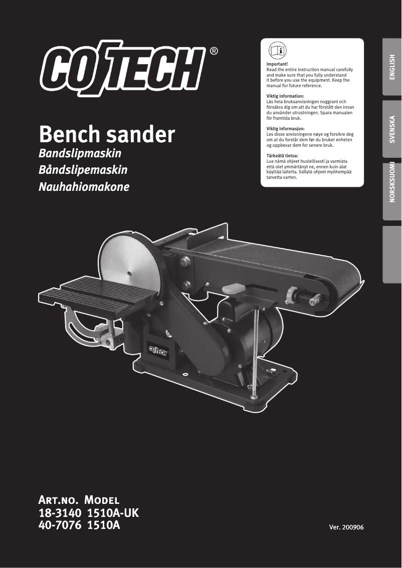 Page n°1 - Manuel utilisateur Cotech 1510A