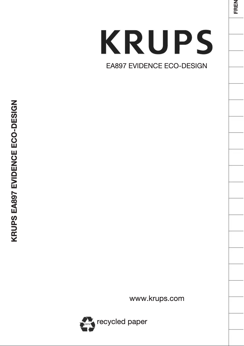 Page n°1 - Manuel utilisateur Krups Evidence Eco-Design EA897