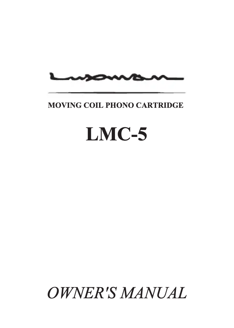 Page n°1 - Manuel utilisateur Luxman LMC-5