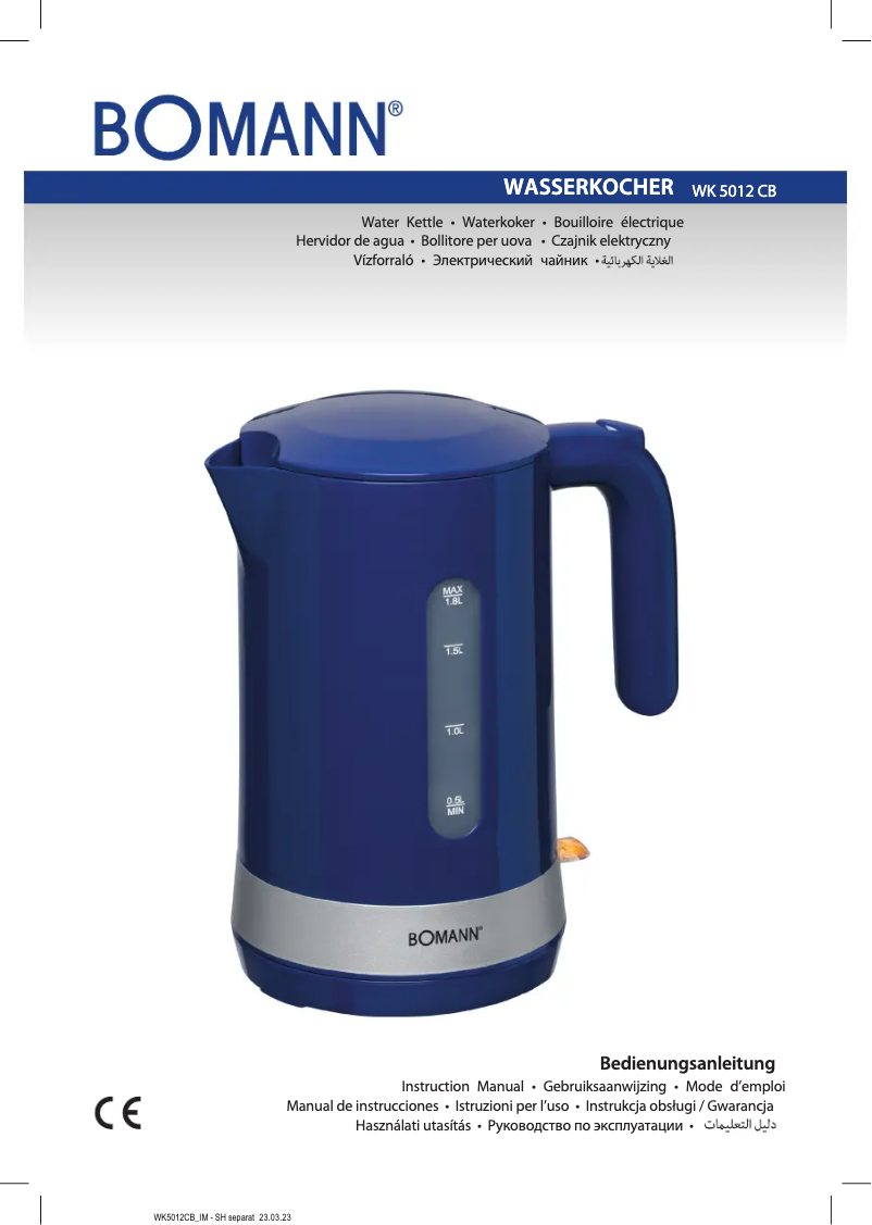 Page n°1 - Manuel utilisateur Bomann WK 5012 CB