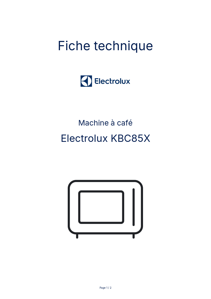Image de la première page du manuel de l'appareil KBC85X