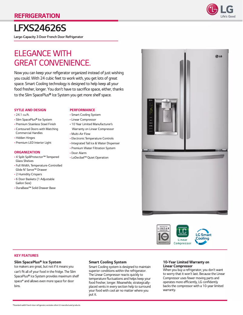 Image de la première page du manuel de l'appareil LFXS24626