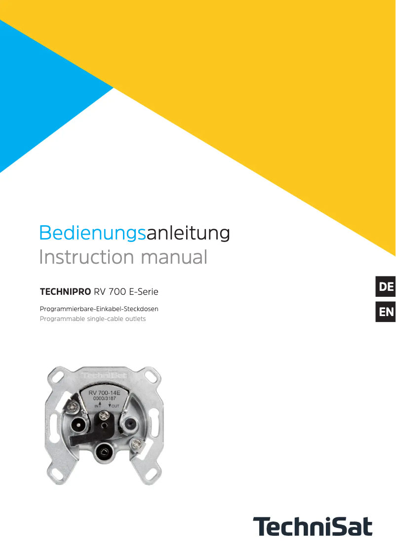 Page n°1 - Manuel utilisateur TechniSat TECHNIPRO RV 700-10E