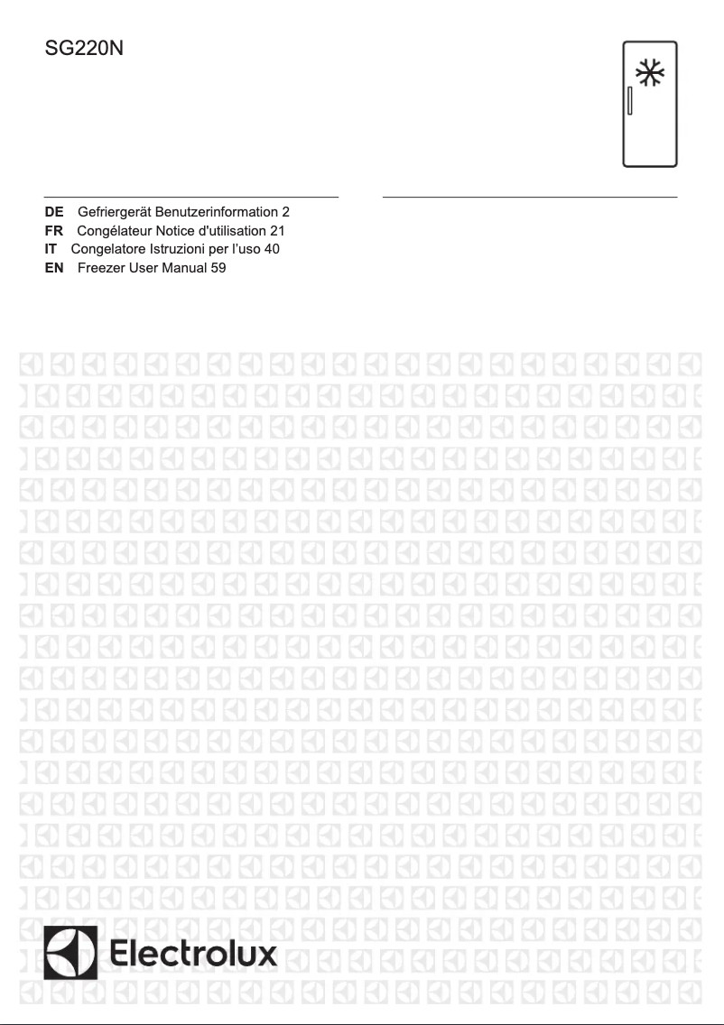 Page 1 de la notice Manuel utilisateur Electrolux SG220N