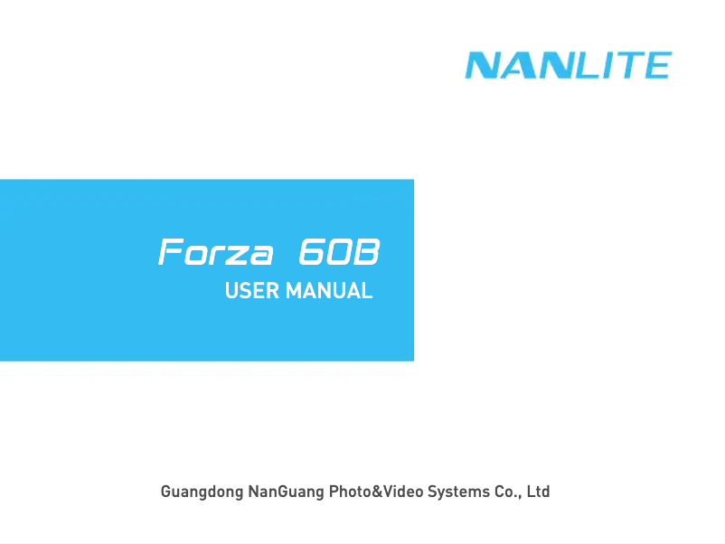 Page 1 de la notice Manuel utilisateur Nanlite Forza 60B