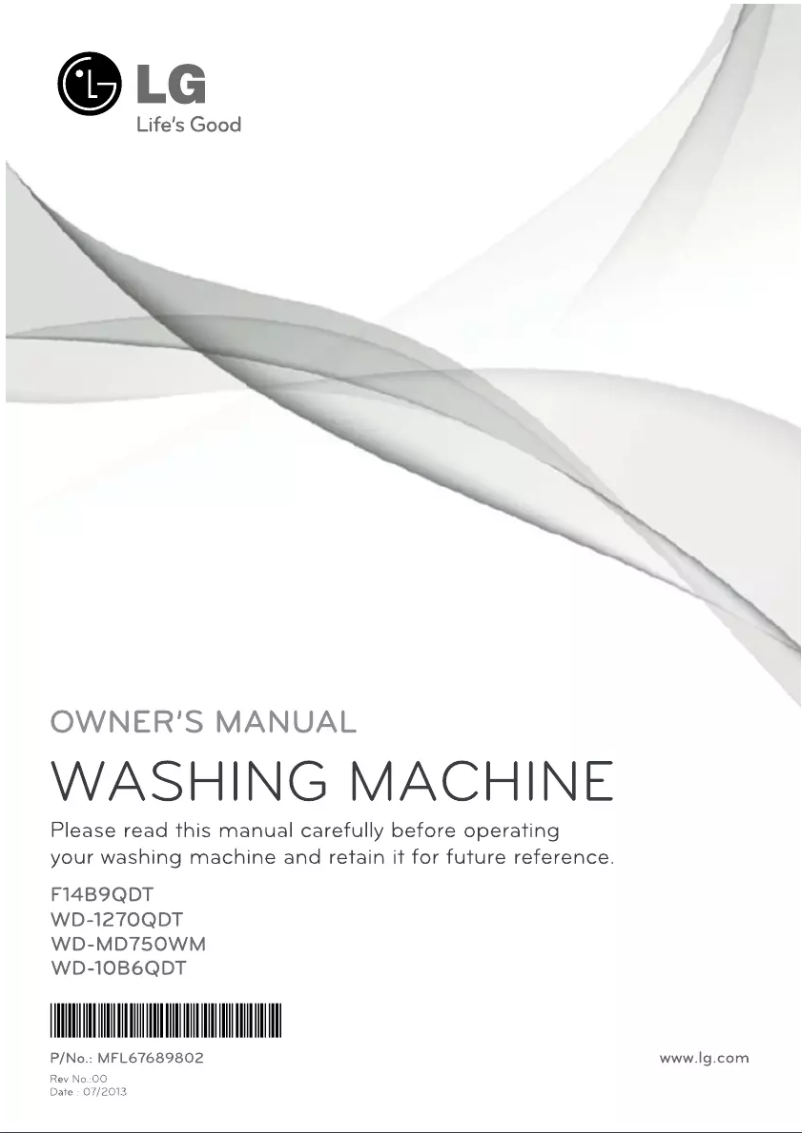 Page 1 de la notice Manuel utilisateur LG WD-1270QDT