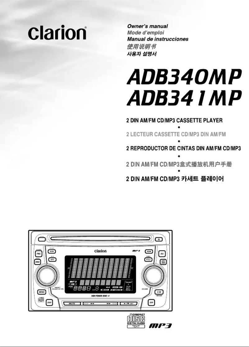 Page n°1 - Manuel utilisateur Clarion ADB340MP