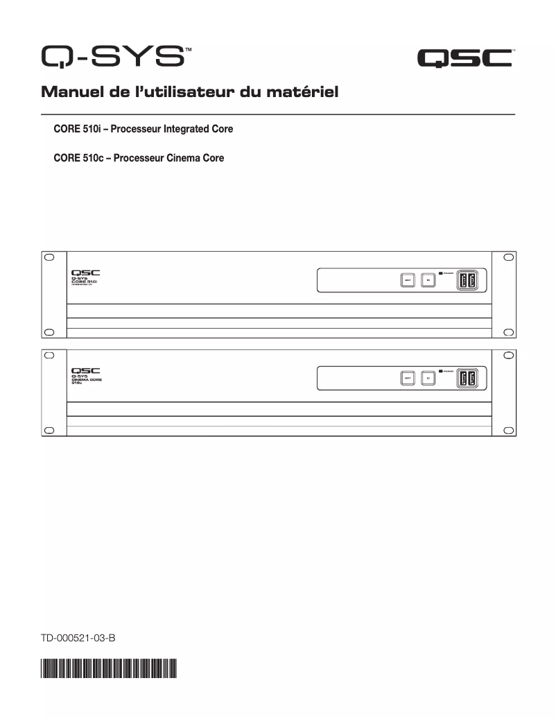 Page 1 de la notice Manuel utilisateur QSC Core 510i