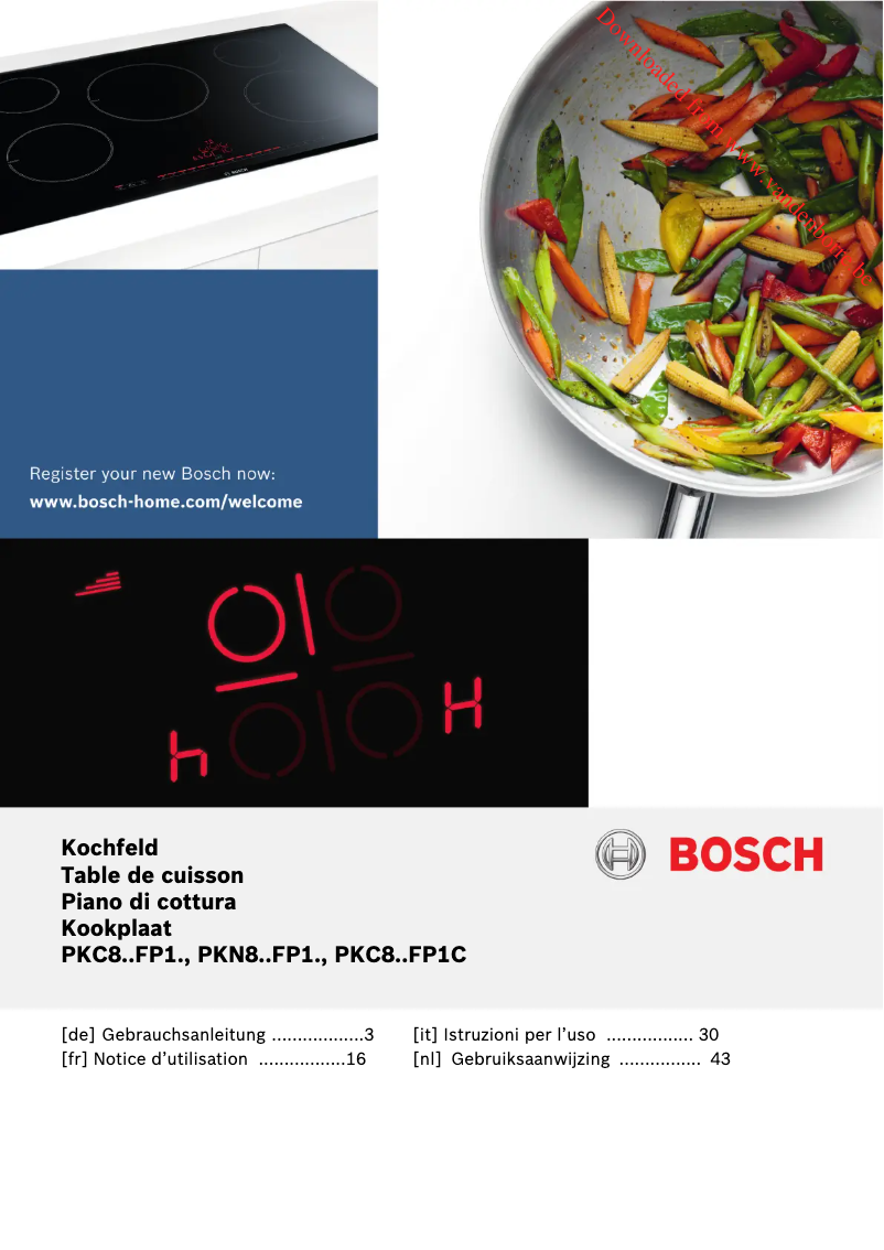 Page n°1 - Manuel utilisateur Bosch PKN845FP1E