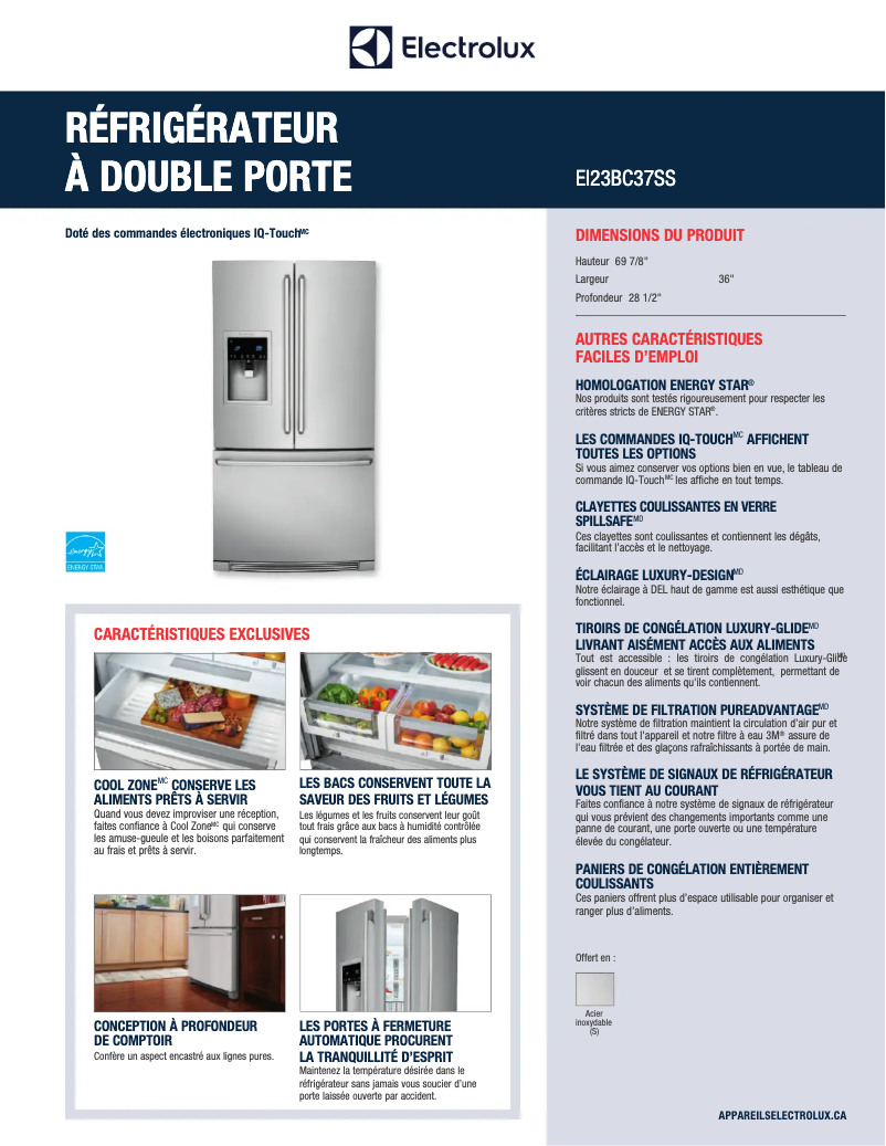 Page n°1 - Fiche technique Electrolux EI23BC37SS