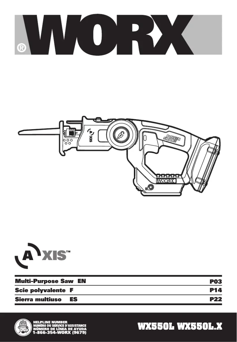 Page n°1 - Manuel utilisateur Worx WX550L.9