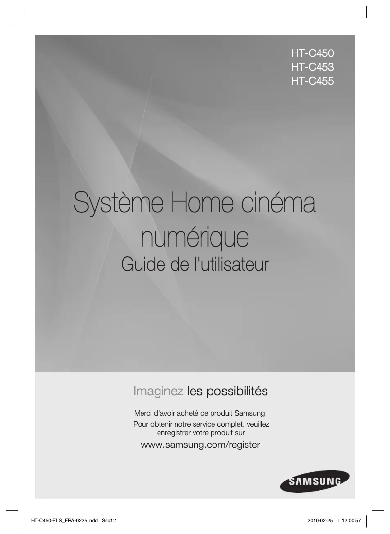 Page n°1 - Manuel utilisateur Samsung HT-C453
