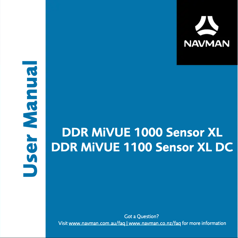 Image de la première page du manuel de l'appareil MiVue 1100 Sensor XL DC