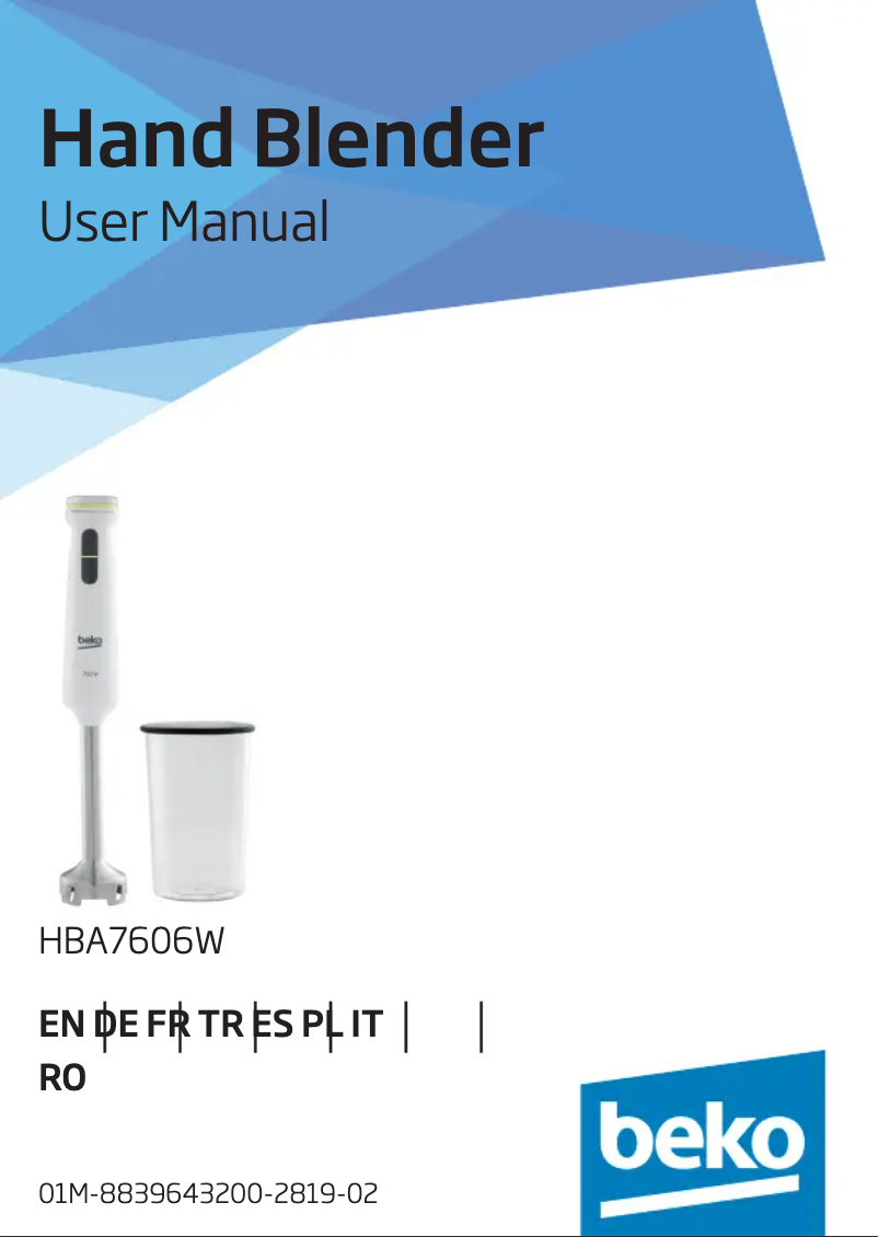 Image de la première page du manuel de l'appareil HBA7606W