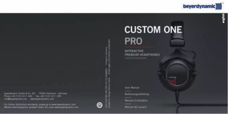 Image de la première page du manuel de l'appareil Custom One Pro