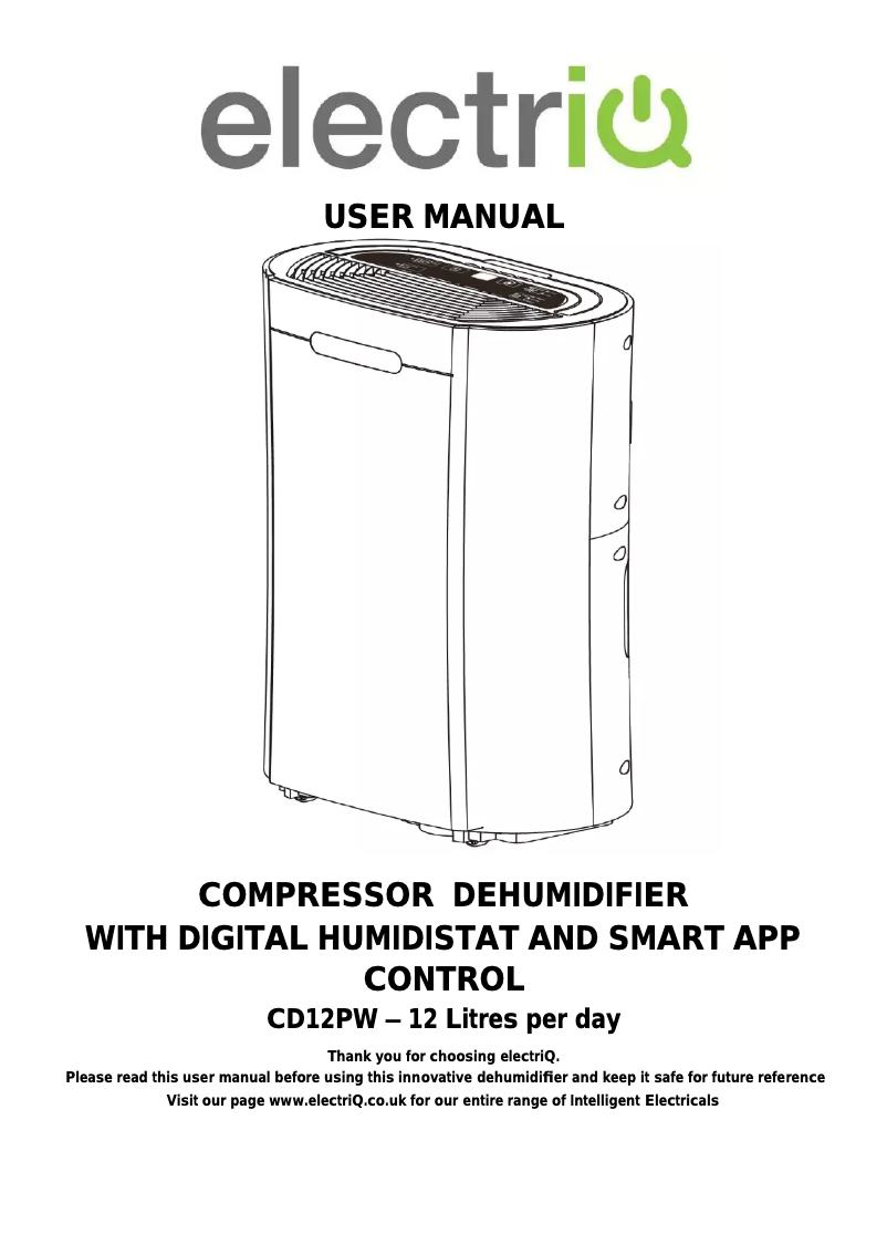 Page n°1 - Manuel utilisateur ElectriQ CD12PW