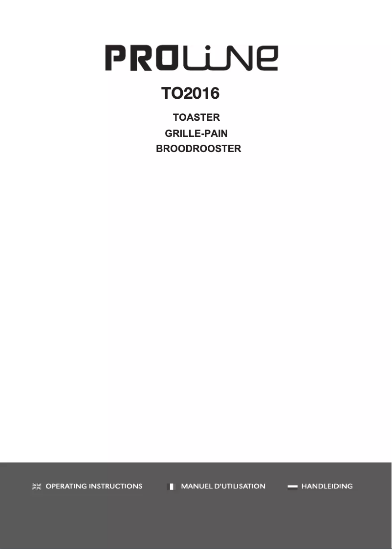 Page n°1 - Manuel utilisateur Proline TO2016