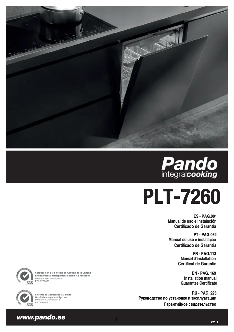 Page 1 de la notice Manuel utilisateur Pando PLT-7260