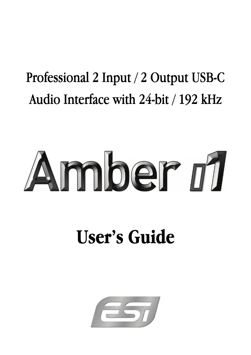 Page 1 de la notice Manuel utilisateur ESI Amber i1